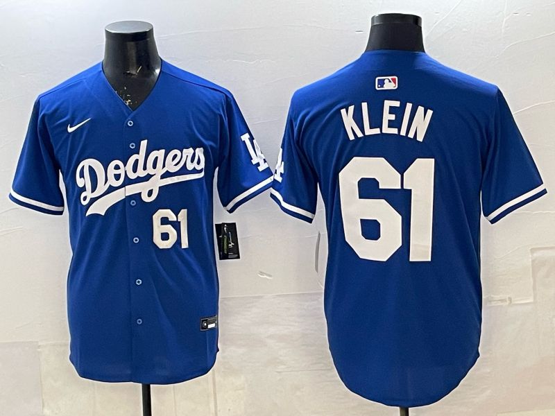 Men 2025 Nike Los Angeles Dodgers #61 Klein Blue Game MLB Jersey 012